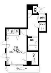 ヴィアーレＭ 4階ワンルームの間取り
