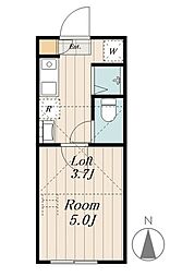 プチ・ハウス2 1階1Kの間取り