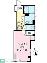 ソラーナ　セキヤ 2階1Kの間取り