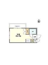 フラッツ・レルエ 2階ワンルームの間取り