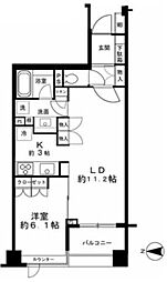 パークハウス飯田橋レジデンス 5階1LDKの間取り