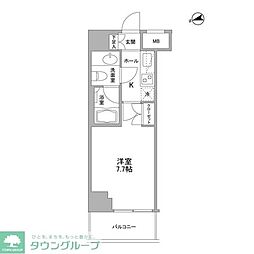 コンフォリア東中野ＤＥＵＸ 5階1Kの間取り
