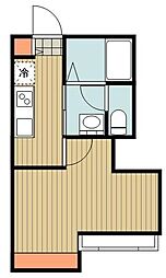 西武新宿線 上石神井駅 徒歩10分の賃貸マンション 2階1Kの間取り