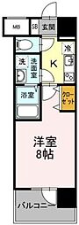 D-room早稲田 5階1Kの間取り