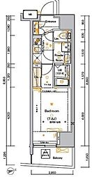 アルテシモアルド 1Kの間取図画像