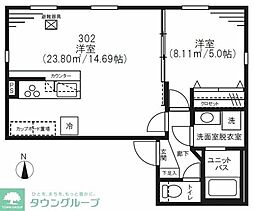 湯島レジデンス 1LDKの間取図画像