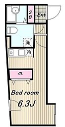 RESIDENCE東中野 ワンルームの間取図画像