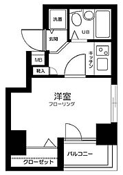 ツインズ西新宿ノースピア 1Kの間取図画像