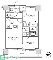 エミリブ鷺ノ宮 2LDKの間取図画像
