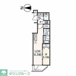 ハーモニーレジデンス東新宿 1LDKの間取図画像