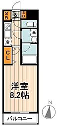 PREMIUMCUBE飯田橋#mo 1Kの間取図画像