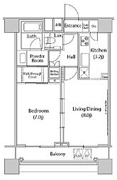 ファーストリアルタワー新宿 1LDKの間取図画像