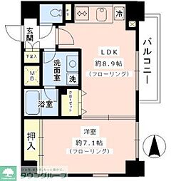 ルナシェモア 1DKの間取図画像