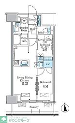 パークアクシス新宿百人町 2LDKの間取図画像