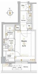 メイクスデザイン高田馬場 1Kの間取図画像