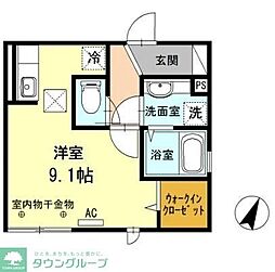 A-room ワンルームの間取図画像