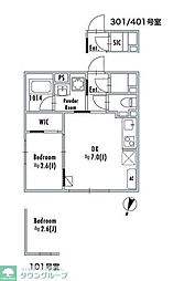 中野区鷺宮3丁目マンション 1DKの間取図画像