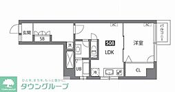 秋山ビル 1LDKの間取図画像