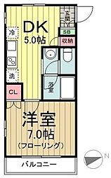 T-StyleWASEDA 1DKの間取図画像