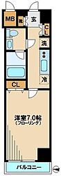 ヴィルフォーレ新宿 1Kの間取図画像