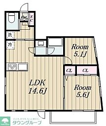 GRANDPEAKWASEDA 1SLDKの間取図画像