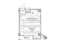 ワコード目白 1Kの間取図画像