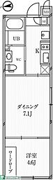 ルクレ高田馬場 1LDKの間取図画像