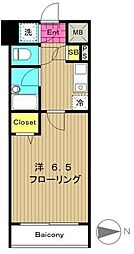 パレステュディオ市谷仲之町 1Kの間取図画像