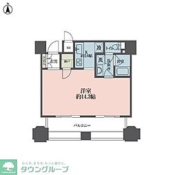 ルネ新宿御苑タワー ワンルームの間取図画像