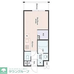 BCITYアパートメントシンジュクNW 1Kの間取図画像