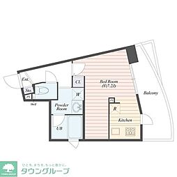 BCITYアパートメントシンジュクNW 1Kの間取図画像