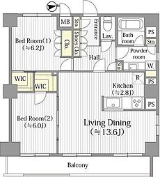 アウルフォレスト 2LDKの間取図画像