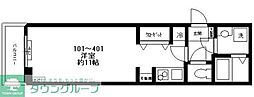 Fossette西巣鴨 ワンルームの間取図画像