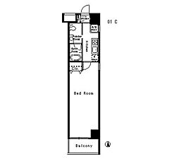 RESIDENCESATSUMA 1Kの間取図画像