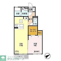 グランシャリオ　Ｂ 1階1LDKの間取り