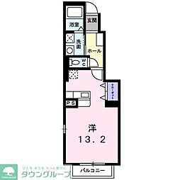 ミルトニア 1階ワンルームの間取り