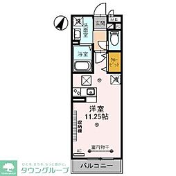 ベルレージュ 3階ワンルームの間取り