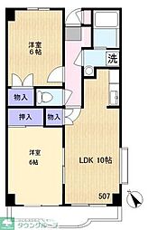 ヴィクトリーマンションＫＥＩ 5階2LDKの間取り