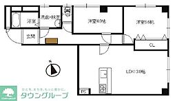 プレステージパレス 3階2LDKの間取り