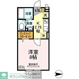 ルミエール　I 2階1Kの間取り