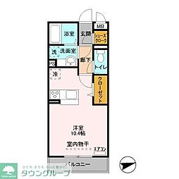 Arcobaleno 3階ワンルームの間取り