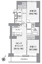 T’s garden北柏　2号棟 13階2LDKの間取り
