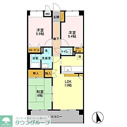 アバンドーネ高橋 3階3LDKの間取り