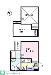 spade 2階ワンルームの間取り