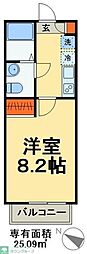 京成松戸線 みのり台駅 徒歩3分の賃貸アパート 1階1Kの間取り