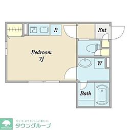 サンクレール柏　ｂｙ　ＭＩＳＡＷＡ 2階1Kの間取り