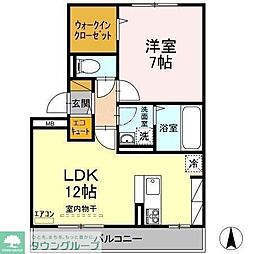 クレール　I棟 3階1LDKの間取り