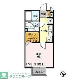 エミネンス上本郷 2階1Kの間取り