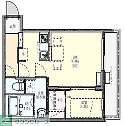 リディアコート南流山I 3階1LDKの間取り