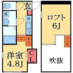 ドミールエリノ 1階1Kの間取り